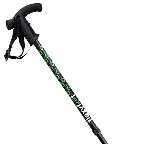 Flexyfoot Derby Handle Telescopic Walking Stick - Black